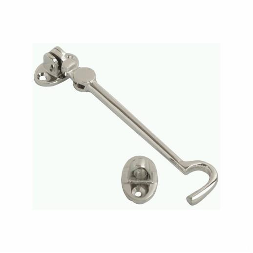 Victorian Cabin Hook; Light Duty; Silent Pattern; Polished Chrome Plated (CP); 100mm (4