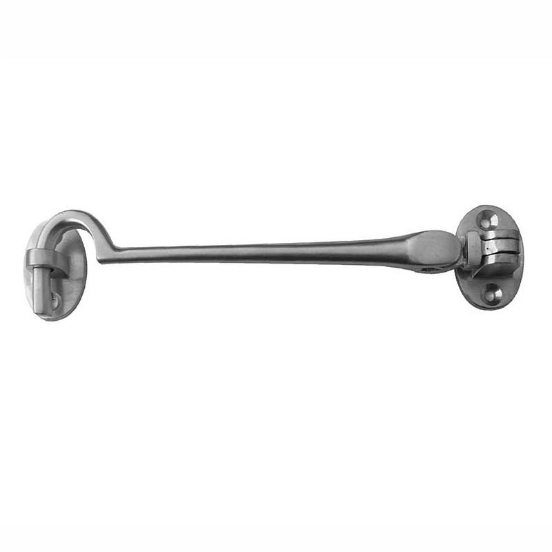Victorian Cabin Hook; Heavy Duty; Silent Pattern; Satin Chrome Plated (SCP); 150mm (6