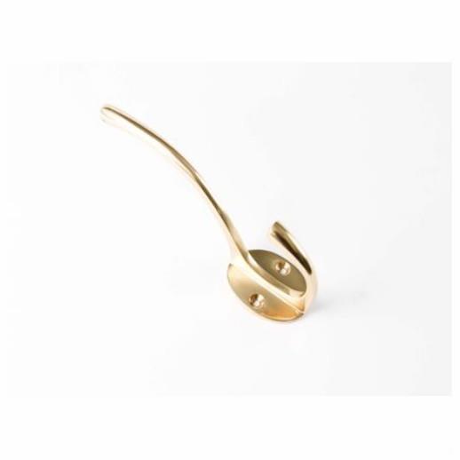 Hat And Coat Hook; Heavy Duty; Polished Brass (PB); 152mm (6