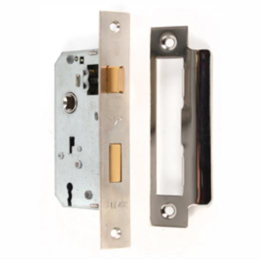 3 Lever Mortice Sashlock; Nickel Plated (NP); 51mm (2