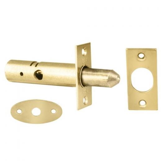 Long Door Security Rack Bolt; 85mm (3 3/8"); 57mm (2 1/4") Backset; Electro Brassed (EB)