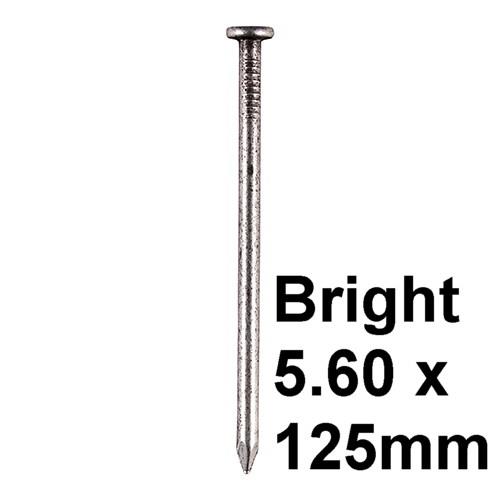 Timco BRW125MB Round Wire Nail; Plain Head; Bright; 125 x 5.60mm; 500g Pack