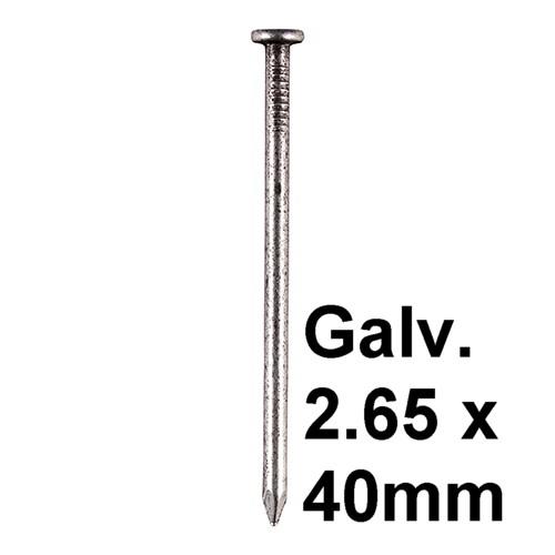 Timco GRW40MB Round Wire Nail; Plain Head; Galvanised (GALV); 40 x 2.65; 500gm Pack