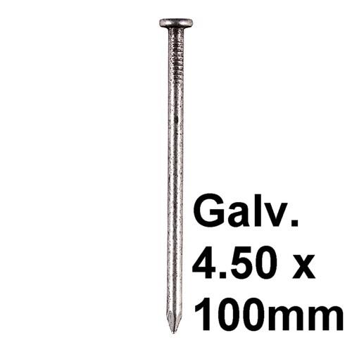 Timco GRW100MB Round Wire Nail; Plain Head; Galvanised (GALV); 100 x 4.50; 500g Pack