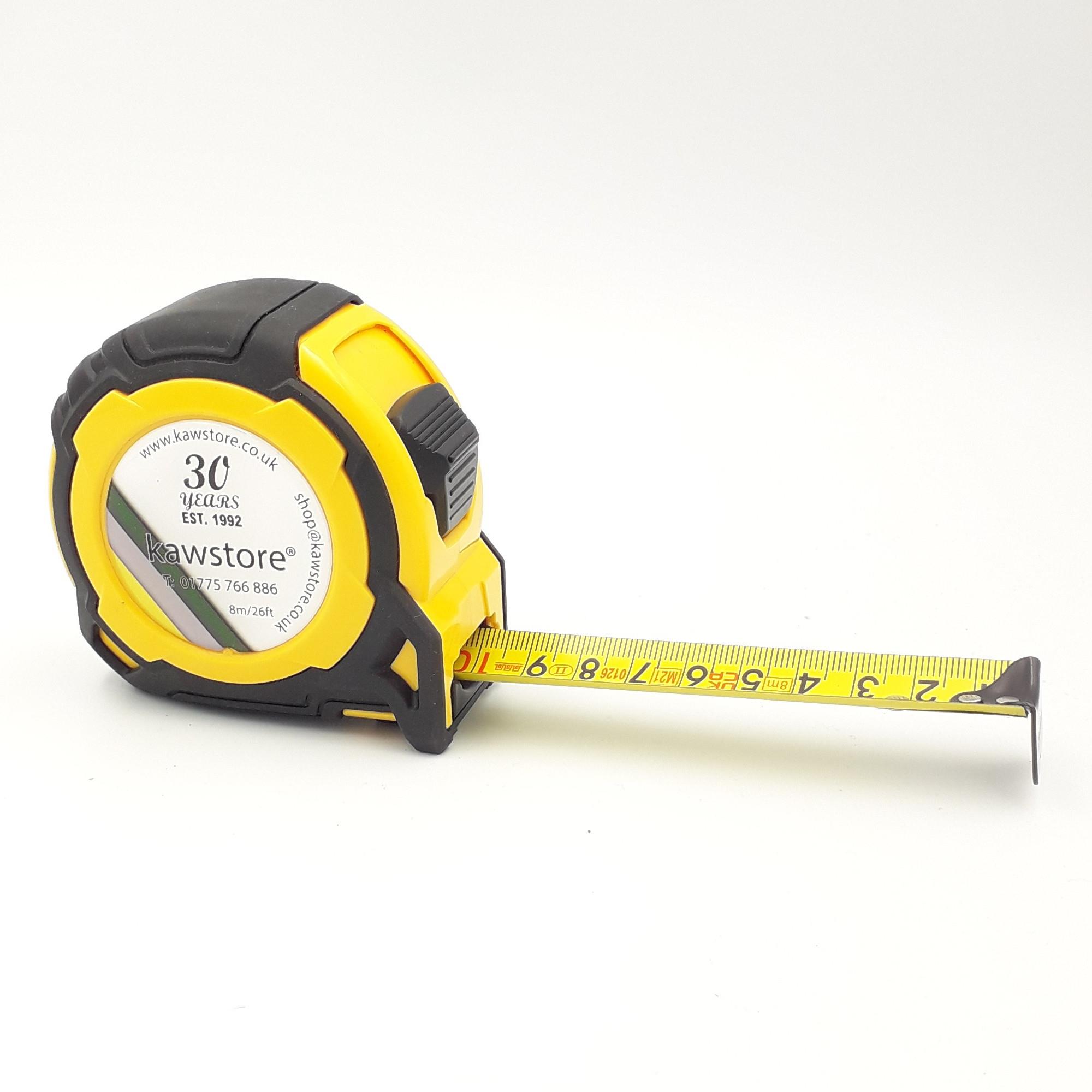 kawstore Fan Tape Measure; Yellow/Black (YEL) (BK); 8m/26ft; 30 YEAR EDITION
