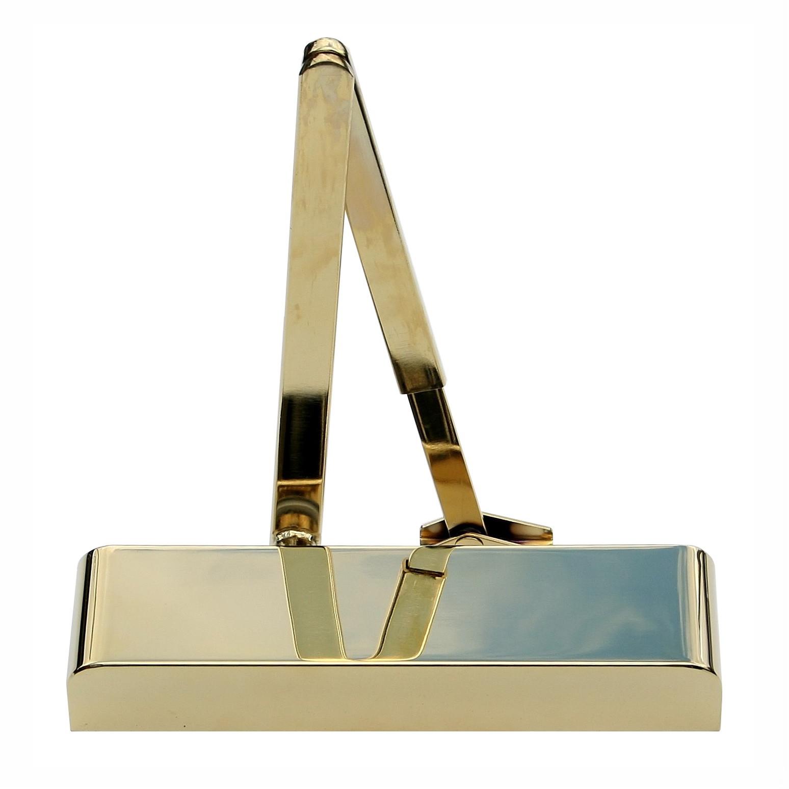 Door Closer; Back Check; EN 2-4; Brass Flat Bar Arm; Semi Radius Cover; Electro Brass (EB)