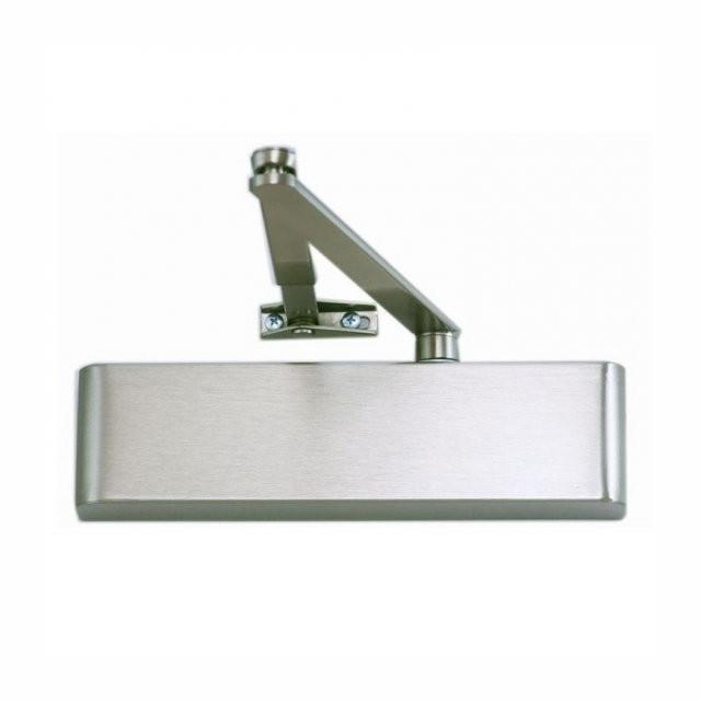 Door Closer; Back Check; Delayed Action; EN 2-5; Silver Flat Bar Arm; Semi Radius Cover; Silver (SE); DDA Compliant