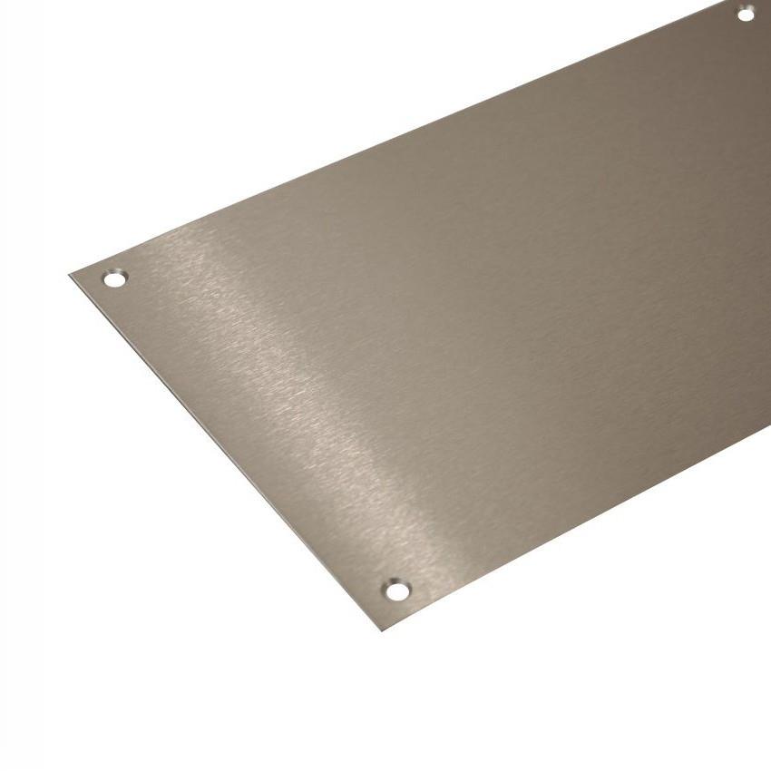Kicking Plate; Square Corners; Drilled & Countersunk; Grade 304 Satin Stainless Steel (SSS); 710 x 200 x 1.2mm