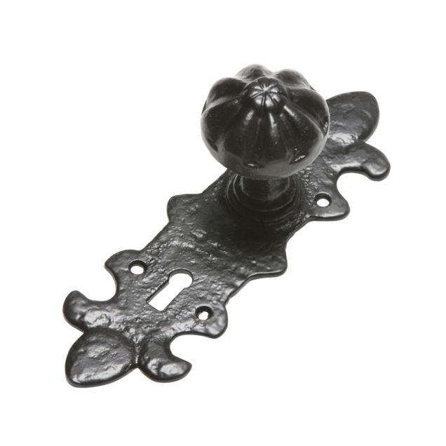 Kirkpatrick 1211 Mortice Knob Set On Lock Plate: Antique Black (AB)