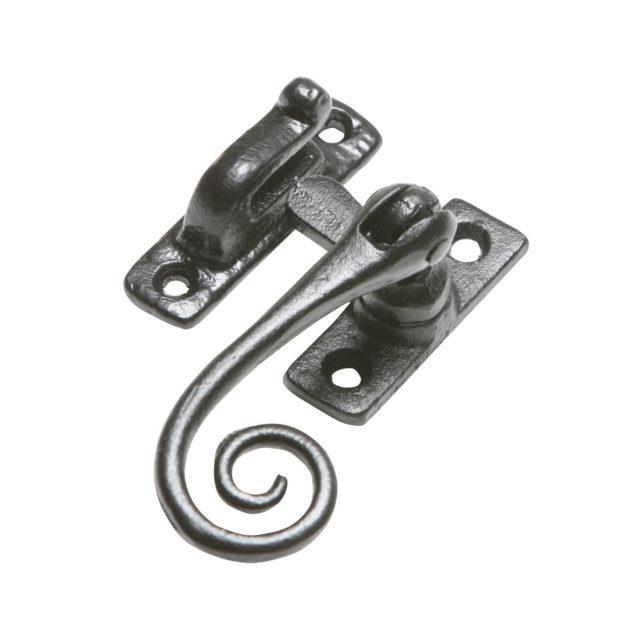 Kirkpatrick 145 Casement Fastener; Hook Plate (HP); Smooth Finish; Black (BK)