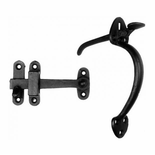 Kirkpatrick 1681 Thumb Latch; Cranked Handle; Right Hand (RH); Black (BK)