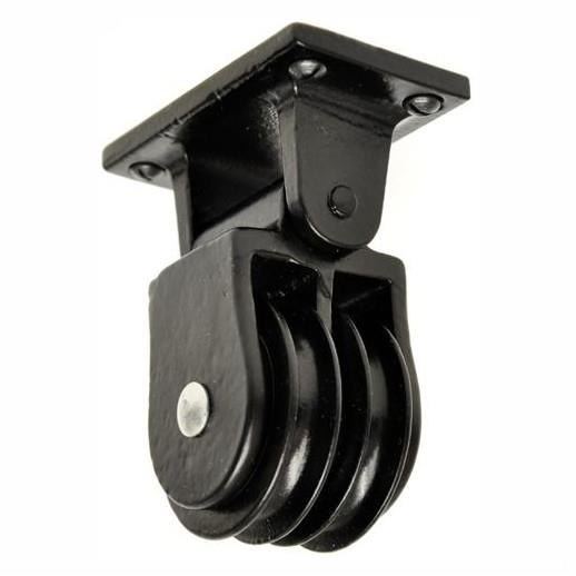 Kirkpatrick 1727 Double Wheel Pulley; Black (BK)