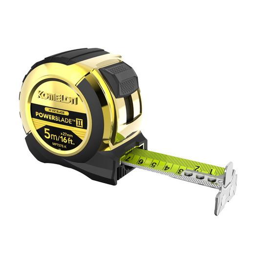 Komelon MPT516G PowerBlade II Tape; 5m/16ft; 27mm Blade Width; Gold Edition