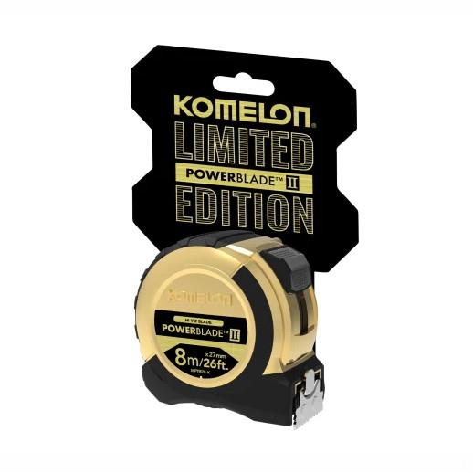 Komelon MPT826G PowerBlade II Tape; 8m/26ft; 27mm Blade Width; Gold Edition