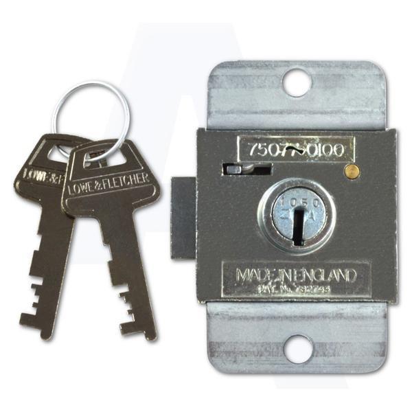 Lowe & Fletcher 2201; 7 Lever Rim Dead Lock; Zinc Plated (ZP); 6.0mm Nozzle; (AS APG20); Key Series ZA