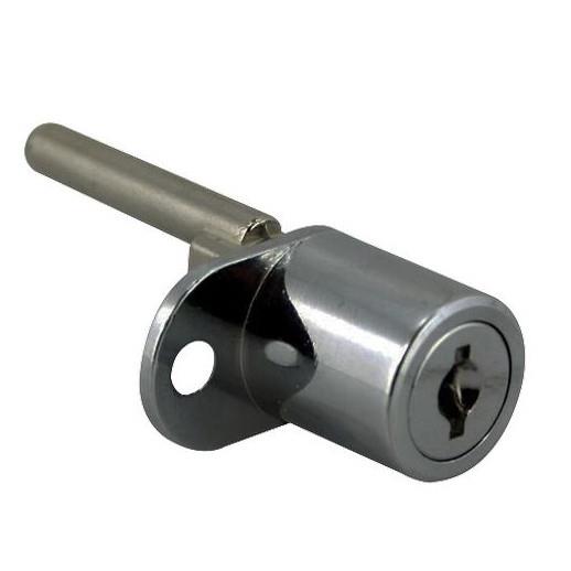 Lowe & Fletcher 5845 Horizontal Pedestal Furniture Lock; Left Hand (LH) Single Flange; 40mm Pin; 2 Keys