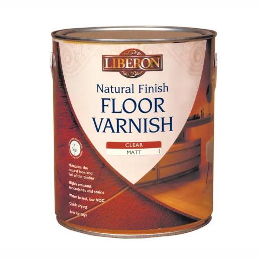 Liberon 003558 Natural Finish Floor Varnish Clear Matt; 2.5 Litre