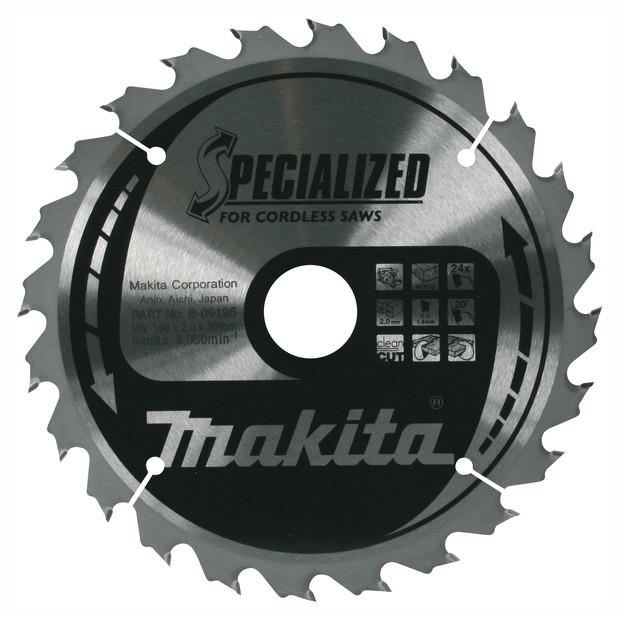 Makita B-10643 Specialized Circular Saw Blade For Cordless Machines; 1.5mm Kerf; 136mm x 16 Teeth; 20mm Bore