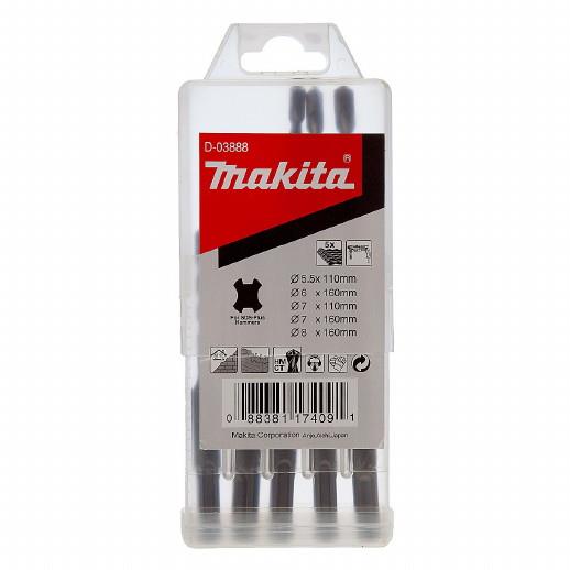 Makita D-03888 SDS Plus Drill Bit Set; 5 Piece