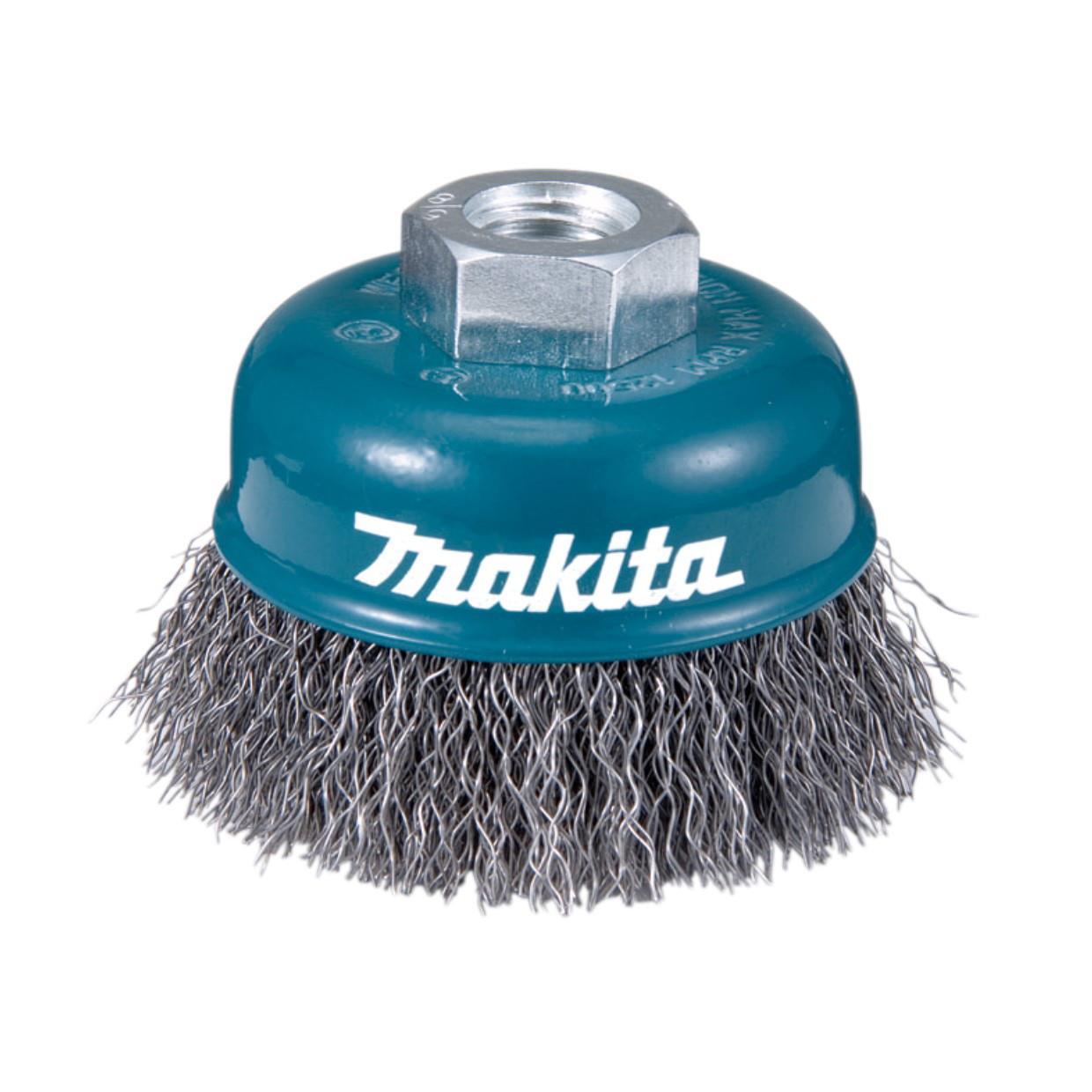 Makita D-24066 Crimp Wire Cup Brush; For Angle Grinder; 60mm Diameter; M10 x 1.5 Spindle Thread