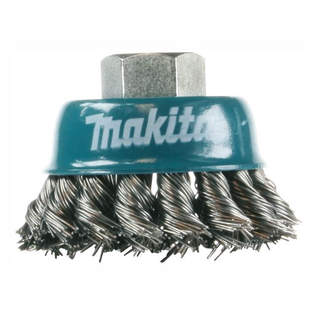 Makita D-24103 Knotted Cup Brush; For Angle Grinder; 60mm Diameter; M10 x 1.5 Thread