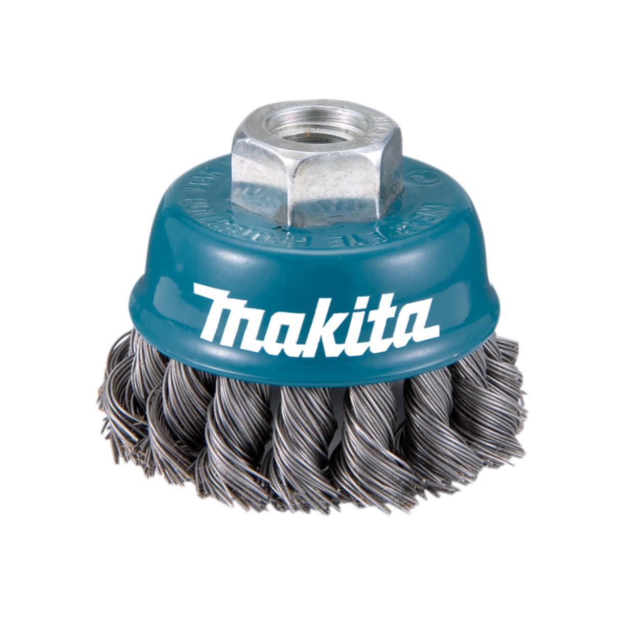 Makita D-24119 Knotted Wire Cup Brush; For Angle Grinder; 60mm Diameter; M14 x 2 Spindle Thread