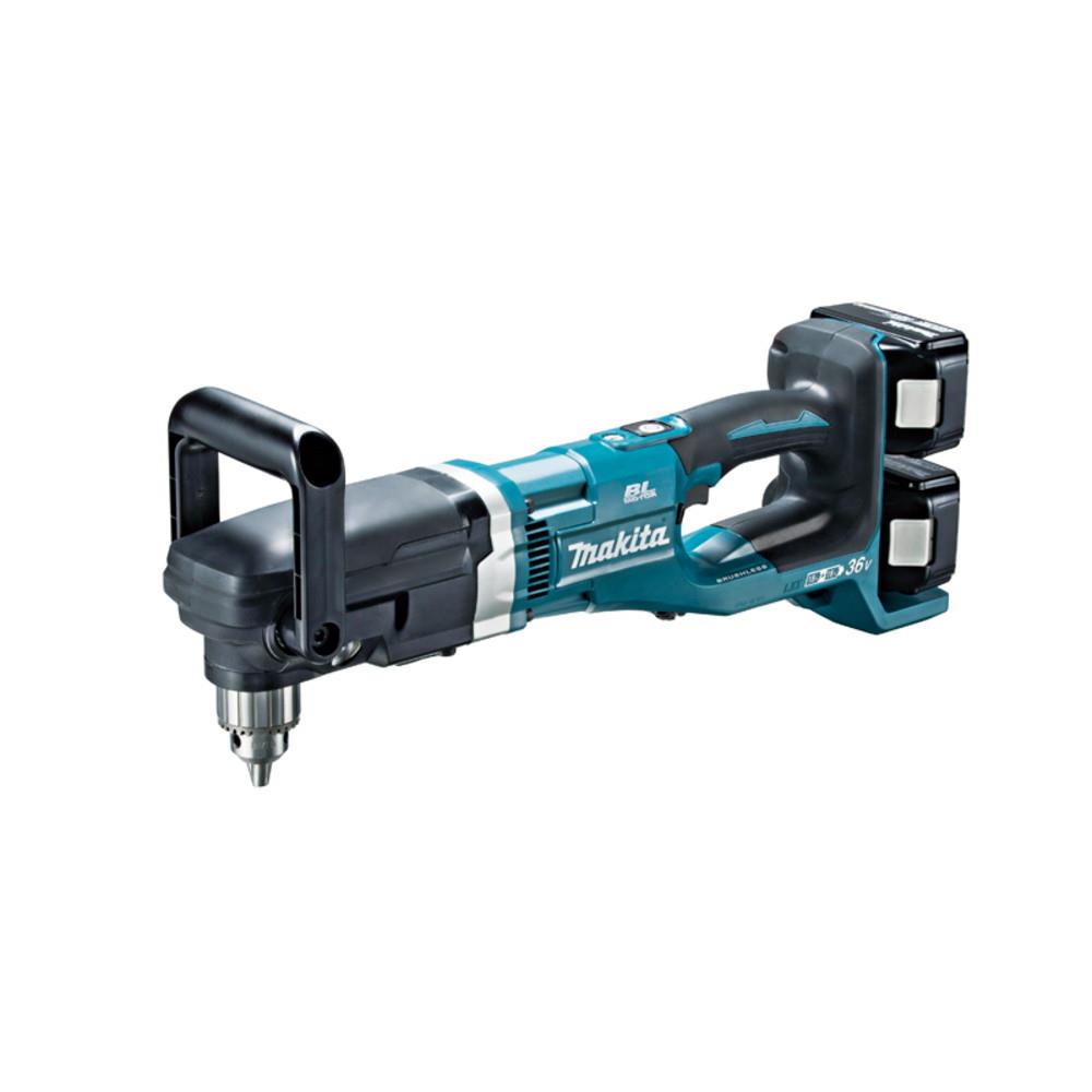 Makita DDA460ZK LXT Brushless Angle Drill; 36 Volt (Twin 18 Volt); 13mm Key Chuck; Bare Unit (Body Only); Carry Case