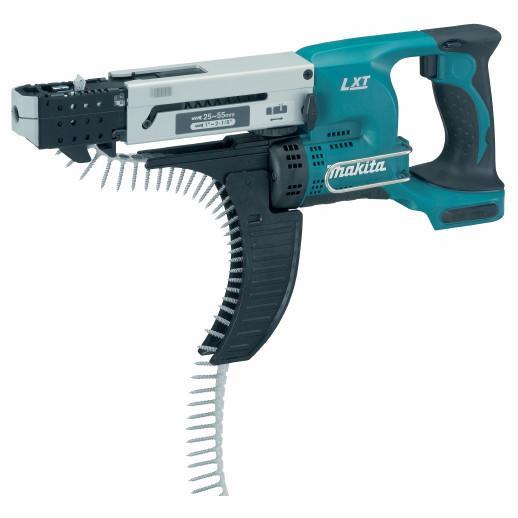 Makita DFR550Z Auto-Feed Screwdriver; 18 Volt; LXT; Maximum 55mm Screws; Bare Unit (Body Only)