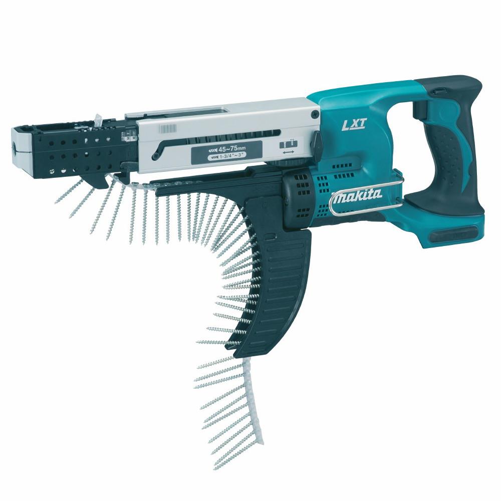 Makita DFR750Z Auto-Feed Screwdriver; 18 Volt; LXT; Maximum 75mm Screws; Bare Unit (Body Only)