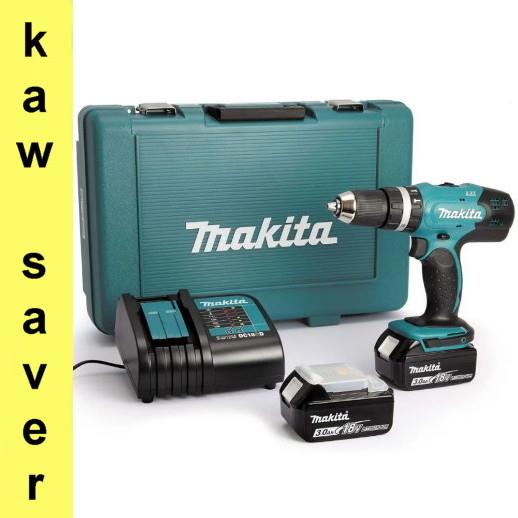 Makita DHP453F001 LXT Combination Drill; 2 Speed; 18 Volt; 2 x 3.0Ah Battery; Supplied With Charger & Case