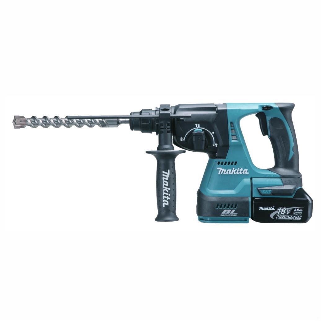 Makita DHR242RMJ LXT SDS+ Rotary Hammer Drill; 18 Volt; Brushless Motor; Supplied With 2 x 4.0 Ah Batteries; Charger And Stacking Case