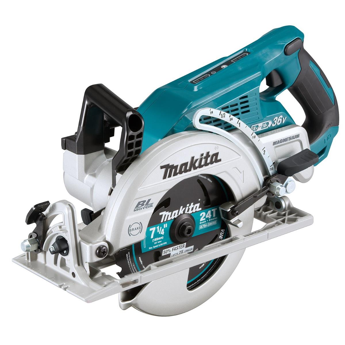 Makita DRS780Z LXT Circular Saw; Brushless; Twin 18 Volt; 65mm Depth Of Cut; Complete With 185mm Blade; Bare Unit (Body Only)