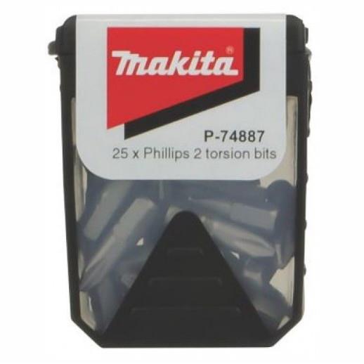 Makita P-74887 Torsion Screwdriver Bits; PH2 x 25mm; Pack (25)