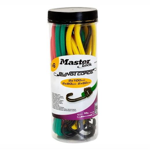 Master Lock 3107EURDAT Heavy Duty Bungee Jar; 12 Pieces; Contains: 4 Each 60cm; 80cm & 100mm