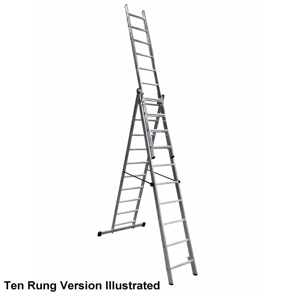 Murdoch VHR306 Combination Ladder; Aluminium; EN131 Professional; 1.65m - 3.21m; Working Height In Step Ladder Configuration 3.58 Metre; 3 x 6 Rung
