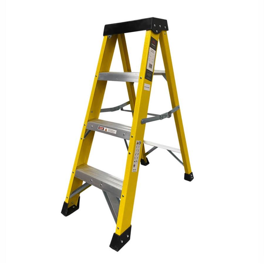 Murdoch GRPS04 4 Tread Glass Fibre Builders Step Ladder; EN131 Professional; Safe Working Height 1860mm