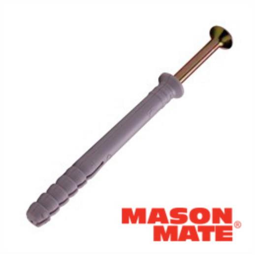 MasonMate Hammer Screw; Zinc And Yellow Passivated (ZYP); Nylon Hammer Fixings; M5 x 30mm