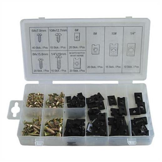 Normex 14-160 U-Clip And Screw Assortment; 85 Mixed Clips With Screws