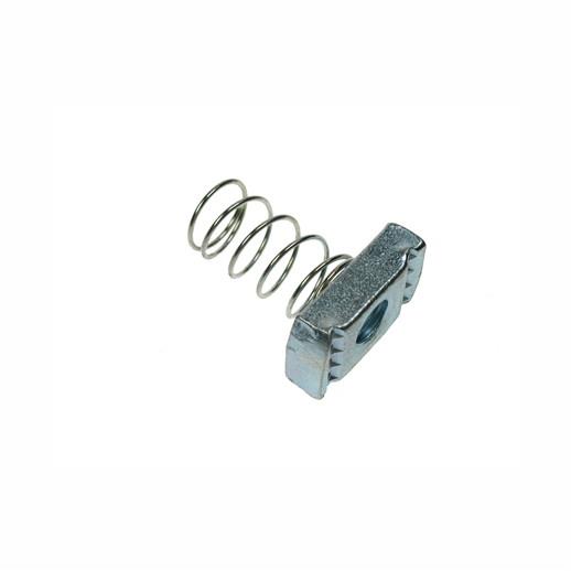 Zebedee Channel Nuts; Long Spring; Zinc Plated (ZP); M6