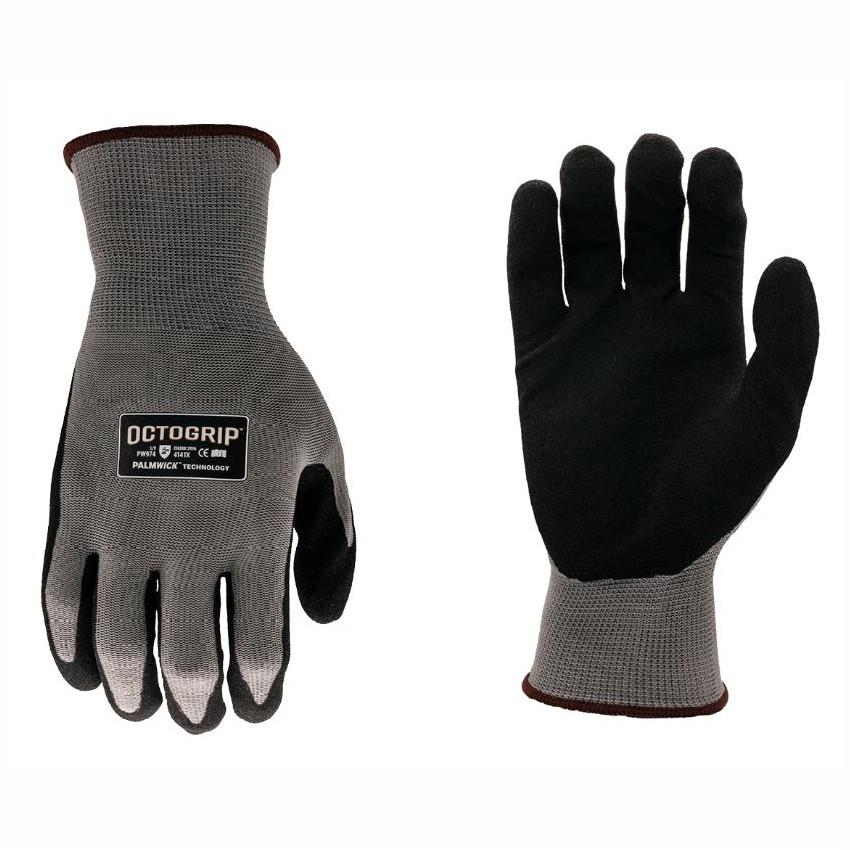 Octogrip PW974 High Performance Series Gloves; 13G Poly Knit Backer; Nitrile Palm; Black (BK); Medium (M)