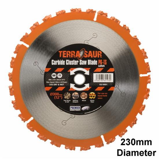 Terrasaur Carbide Cluster Saw Blade; 230mm (9") Diameter; 22.2mm Bore