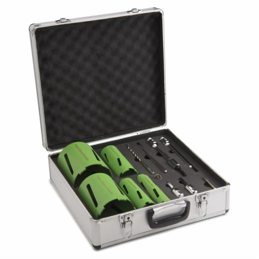Site Tuff 12 Piece Dry Diamond Core Set; Includes 42mm; 52mm;  65mm; 117mm And 127mm Cores; Chuck Adaptor; SDS Adaptor; 1/2