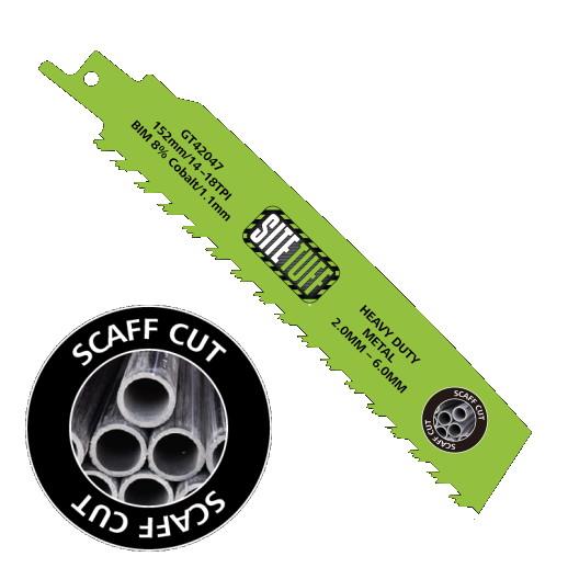 Site Tuff GT42047 ST-RB S927BEF SCAFFCUT Recipricating Saw Blade; 152mm Concave; 14-18TPI; Suits 6-8mm Wall Thickness; Pack (5)