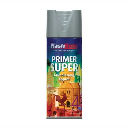 PlastiKote 01148 Super Spray Primer; Grey (GR); 400ml