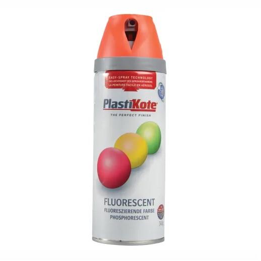 PlastiKote 01902 Twist & Spray Super Gloss Paint; Fluorescent Orange (OR); 400ml