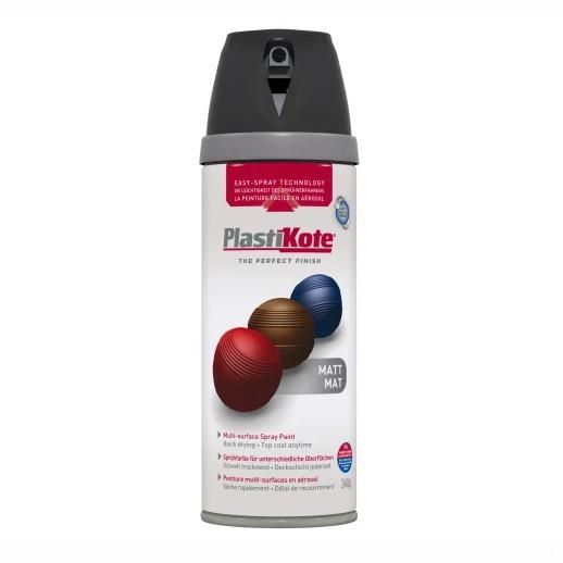 PlastiKote 23101 Twist & Spray Paint; Matt Black (BK); 400ml