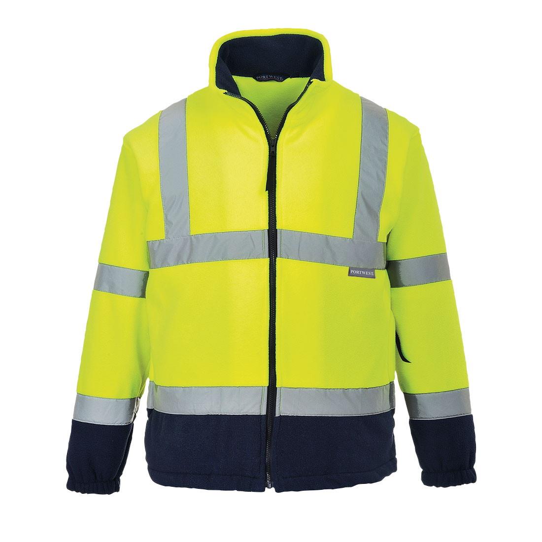 Portwest F301 Hi-Vis Two Tone Fleece; Yellow/Navy (YEL)(NY); Medium (M)