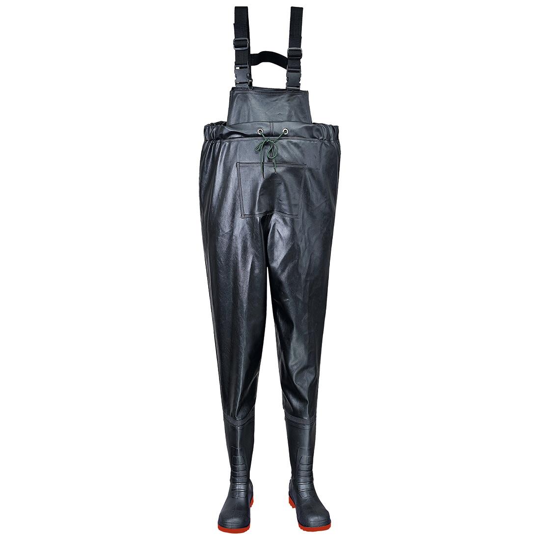 Portwest FW74BKR44 Safety Chest Wader; S5 SRC Rated; Black (BK); EN ISO 20345: 2011 S5; Size 9 (43)