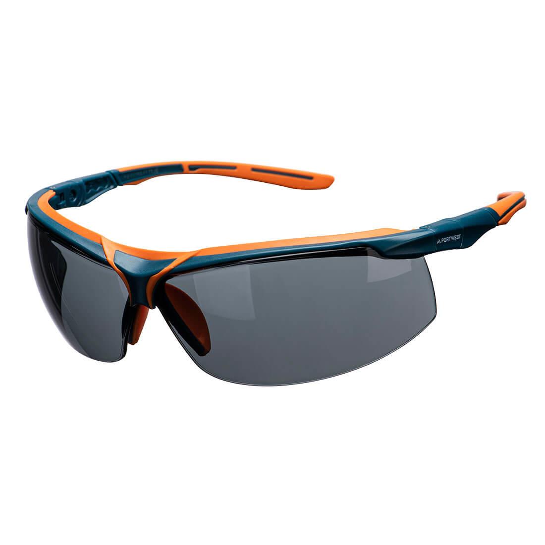 Portwest PS13SKR Mega KN Safety Glasses; Smoke (SM)