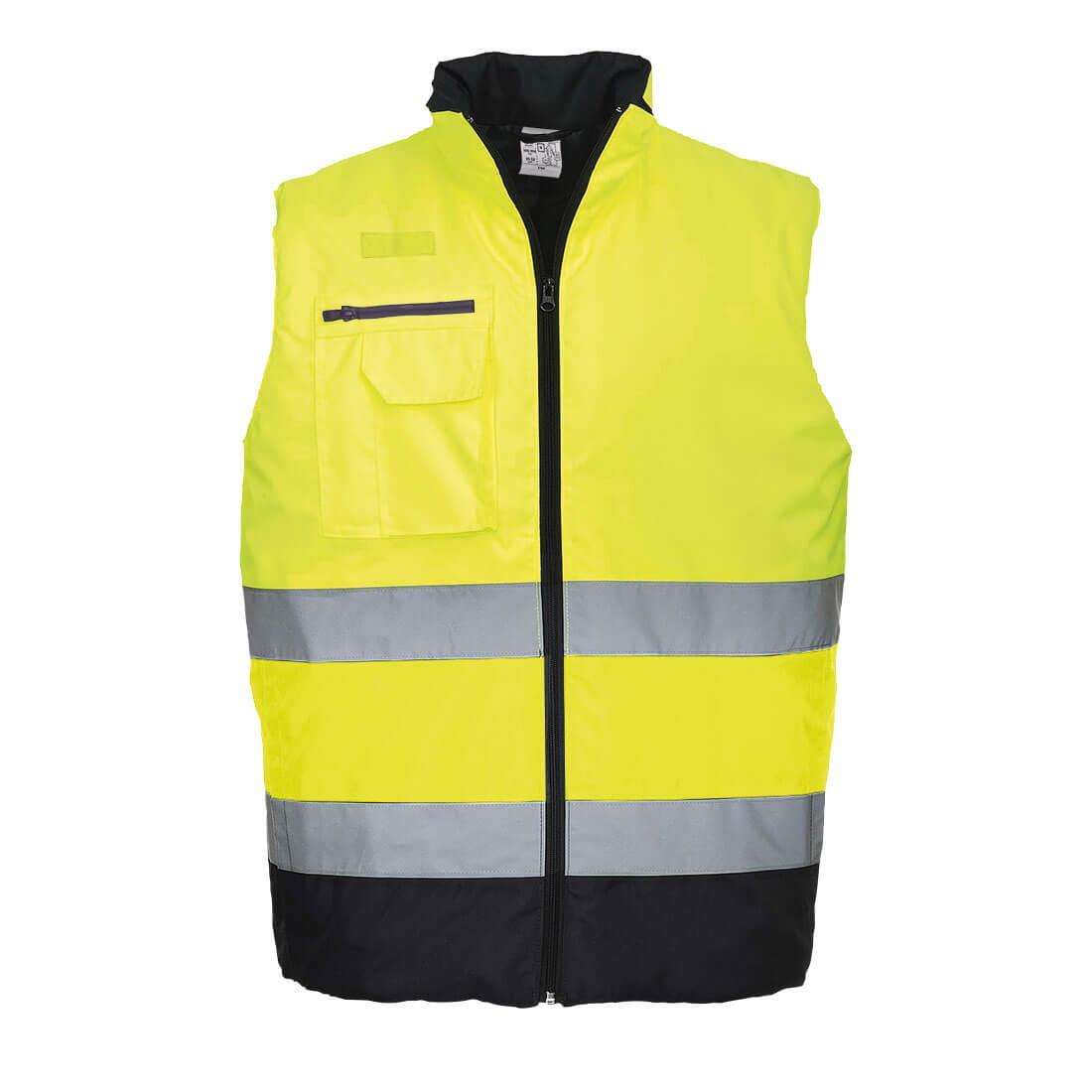 Portwest S267 Hi-Vis Two Tone Bodywarmer; Yellow /Navy (YEL/NY); Medium (M)